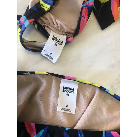 Tabitha Brown for Target Lemon Print Tie-Front Bikini Top (size s)And Bottom (M) - Picture 4 of 4
